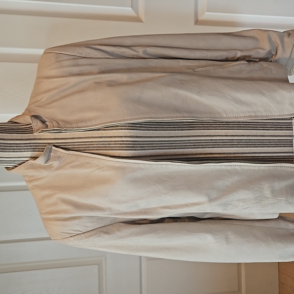 PREGO Designer Leather Women Jacket %100 Geniun lamp leather Beige Size XXL - Picture 8 of 12